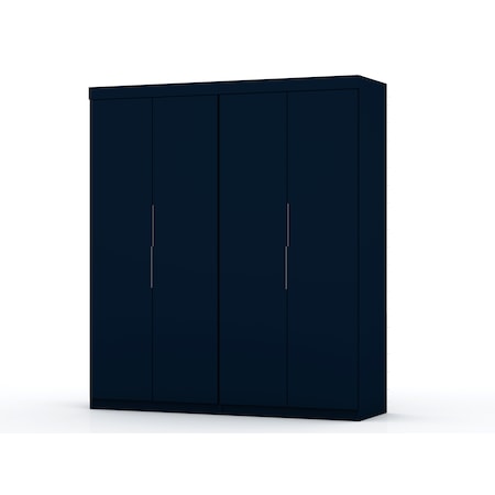 Manhattan Comfort Mulberry 2.0 Wardrobe Closet, Tatiana Midnight Blue 121GMC4